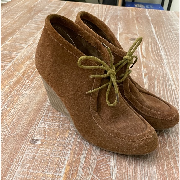 Chukka leather bootie Wedges sz 9 - Picture 3 of 12